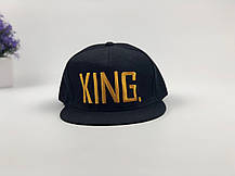 Снэпбек Snapback Кепка Бейсболка Снепбек City-A King Чорний з золотим лого, фото 3