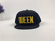 Снэпбек Snapback Кепка Бейсболка Снепбек City-A Queen Чорний з золотим лого, фото 3