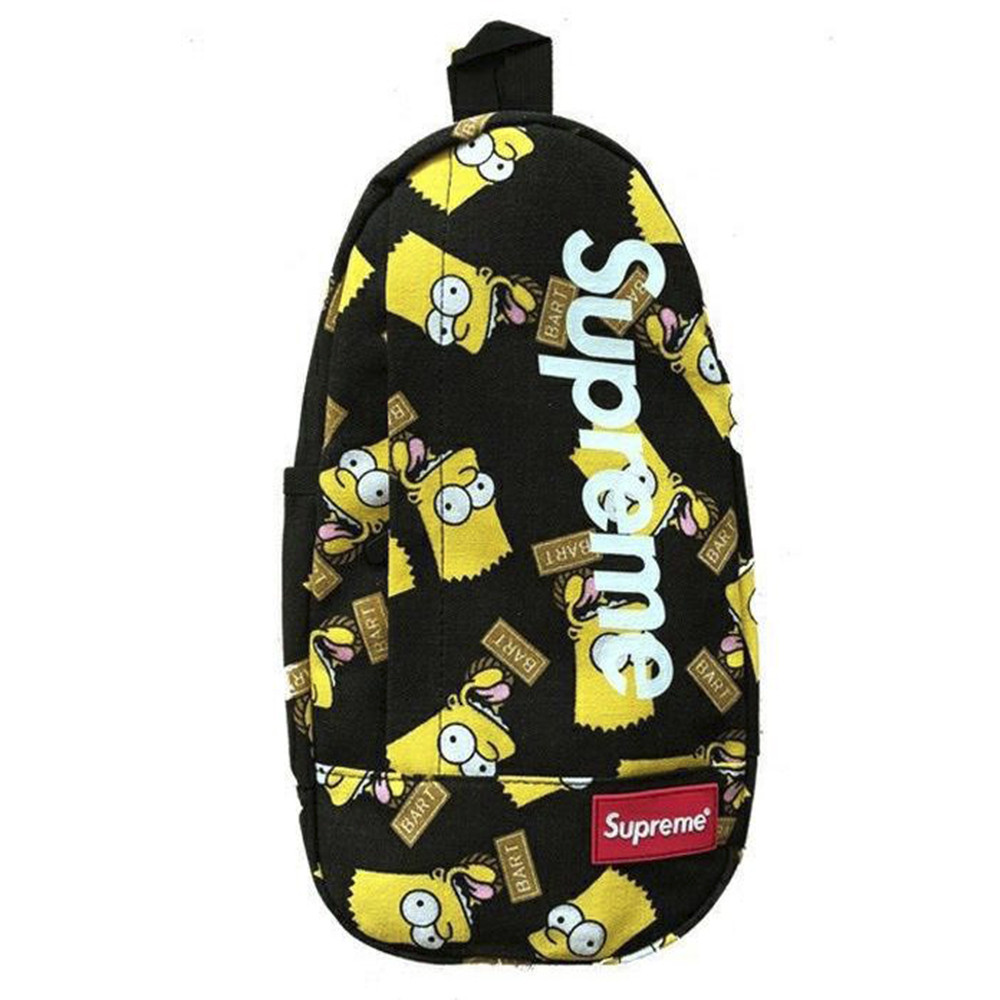 Сумка через плече Мессенджер Кросс-боді Supreme Суприм Сімпсон Барт Simpson Bart Чорна