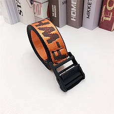 Ремінь на Пояс Off-White Original Belt Офф Вайт 150 см Помаранчевий з чорним пряжкою, фото 5