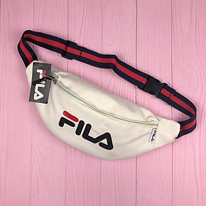 Сумка на пояс Бананка Барыжка Fila France Філа PU шкіра Біла, фото 1