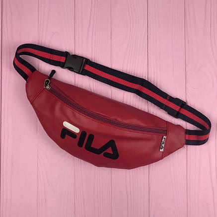 Сумка на пояс Бананка Барыжка Fila France Філа PU шкіра Червона, фото 1