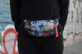 Сумка на пояс Бананка Барыжка Supreme Супрім Галактика Блакитна, фото 5