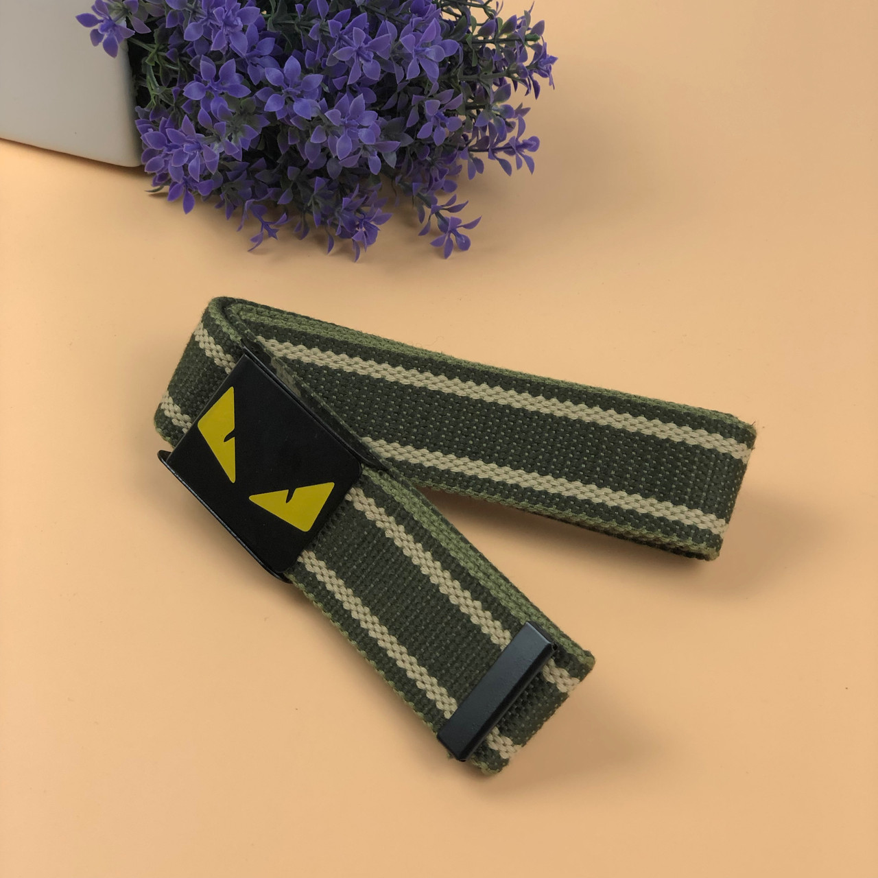 Ремінь на Пояс Fendi Фенді Belt 100 см Коричневий з бежевим