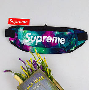 Сумка на пояс Бананка Барыжка Supreme Супрім Космос Фіолетово-Зелена, фото 1
