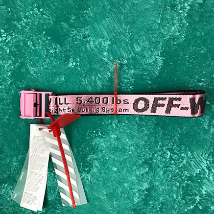 Ремінь на Пояс Off-White Original Belt Офф Вайт 150 см Рожевий з рожевою пряжкою, фото 1