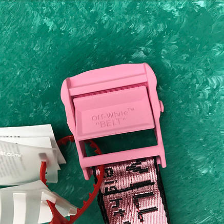 Ремінь на Пояс Off-White Original Belt Офф Вайт 150 см Рожевий з рожевою пряжкою, фото 3