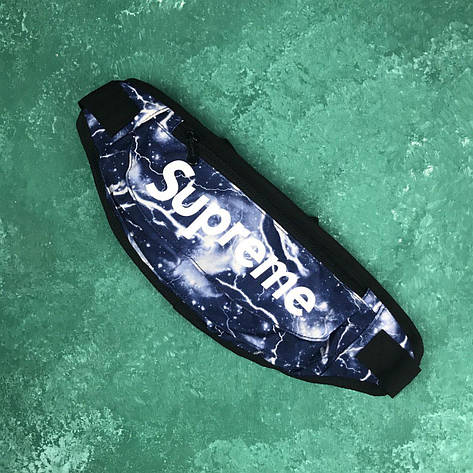 Сумка на пояс Бананка Барыжка Supreme Супрім Блискавки Dark Blue Темно-синя, фото 1