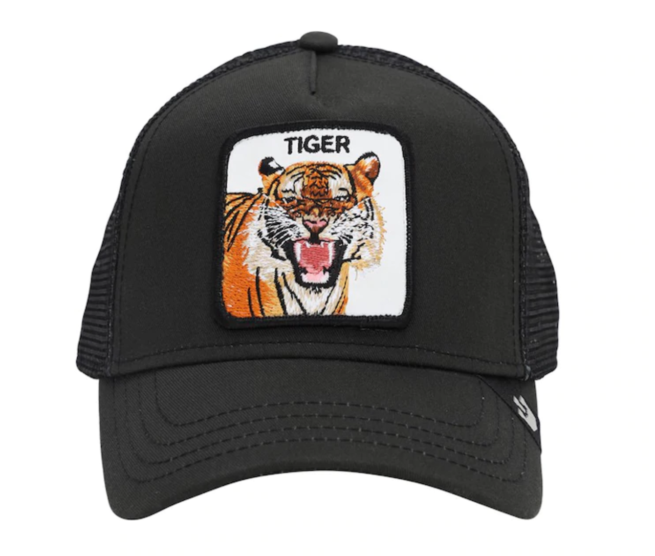 Кепка Бейсболка Тракер з сіткою Goorin Brothers Animal Farm Tiger з Тигром Чорна