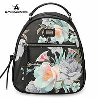 Модный рюкзак женский городской. Рюкзак для девочки с цветами DAVID JONES (черный)