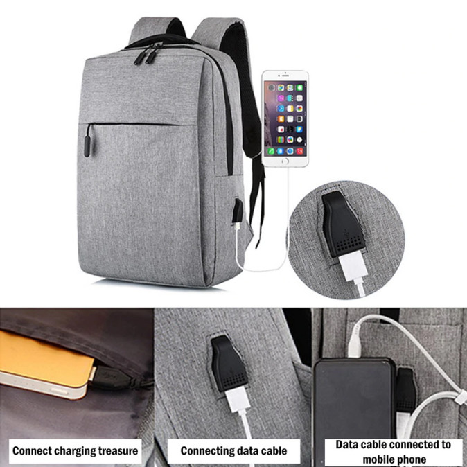 Рюкзак городской мужской с USB портом. Мужской рюкзак для ноутбука Черный - фото 8 - id-p1087473000