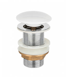 Донний клапан Invena, click-clack, білий, матовий, керамічний грибок SC-B1-BBP