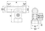 Кран кульовий триходовий Invena ZW-16-020 1/2"Зx1/2"Вx3/4"З, фото 2