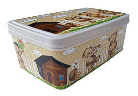 Контейнер прямокутний з кришкою 2,1 л (14x22x9 см) Ведмедики (ELIF Plasti)