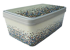 Контейнер прямокутний з кришкою 2,1 л (14x22x9 см) Мозаїка (ELIF Plasti)