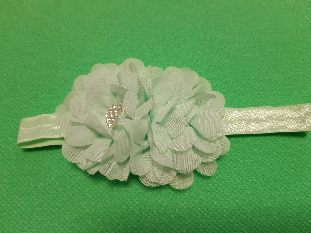 Дитяча ментолова пов'язка з квіткою - розмір універсальний (на резинці), квітка 10см, фото 1