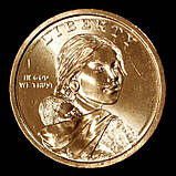 Монета США 1 долар 2010 р. Сакагавея. "Договір про мир". Стріли, фото 3