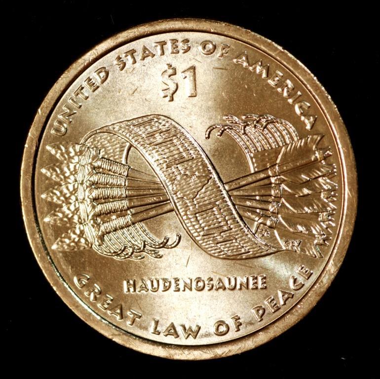 Монета США 1 долар 2010 р. Сакагавея. "Договір про мир". Стріли