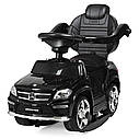 Дитяча каталка-толокар SX 1578-2, Mercedes, гумові колеса, шкіряне сидіння, чорний, фото 3