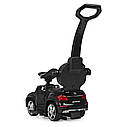 Дитяча каталка-толокар SX 1578-2, Mercedes, гумові колеса, шкіряне сидіння, чорний, фото 5