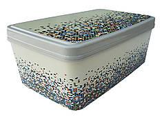 Контейнер прямокутний із кришкою 2,1л (14x22x9 см) Мозаїка (Elif Plastic)