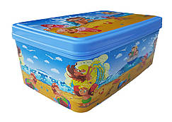 Контейнер прямокутний з кришкою 2,1 л (14x22x9 см) Пляж (Elif Plastic)