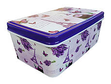 Контейнер прямокутний із кришкою 2,1л (14x22x9 см) Ейфелева вежа (Elif Plastic)