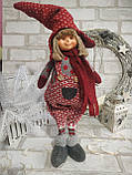 Іграшка текстильна новорічна "Хлопчик у ковпаку", h-50 см 425 грн, фото 2