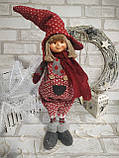 Іграшка текстильна новорічна "Хлопчик у ковпаку", h-50 см 425 грн, фото 3