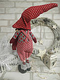 Іграшка текстильна новорічна "Хлопчик у ковпаку", h-50 см 425 грн, фото 5