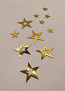 Набір акрилових зірочок золото в наборі 10 шт.