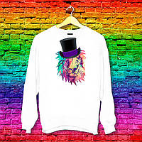 Світшот з принтом Лев в циліндрі Push IT