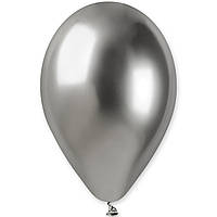 Латексный шар 13"(33см) хром серебро (shiny silver),GEMAR (Италия)