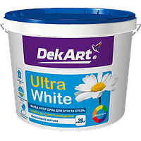 Краска интерьерная акриловая DekArt Ultra White белоснежная 4кг