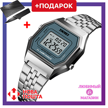 Наручні електронні годинники унісекс Skmei 1345B водонепроникні. Чоловічі кварцові годинники з мінеральним