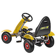 Дитячий карток Bambi M 1450-6 Жовтий | Педальна машинка веломобіль (машинка для картингу), фото 5