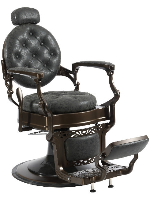 Крісло перукарське для barbershop Vintage lux / Вінтаж Люкс Чорне (Krasa ProfTM)