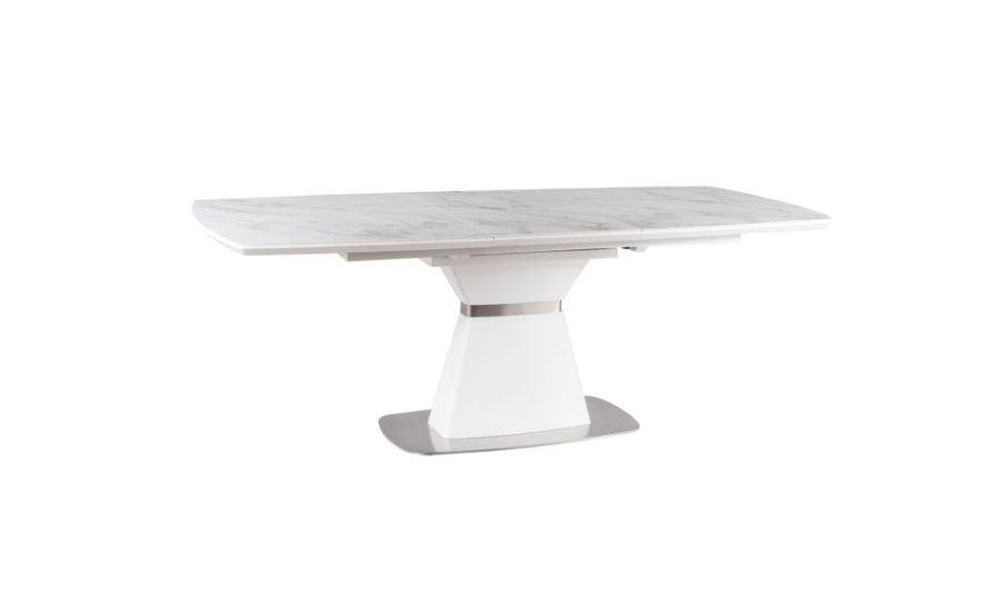 Стіл обідній Saturn II МДФ/сталь Біла, стільниця Кераміка Біла з ефектом мармуру 160-210х90 (Signal ТМ)