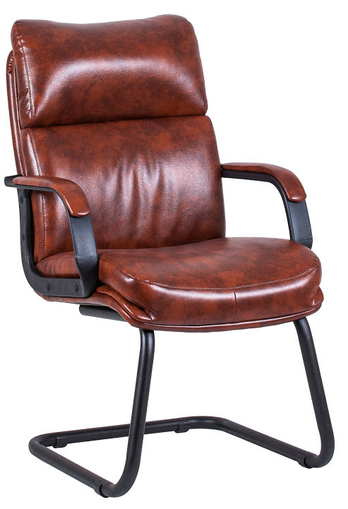 Крісло офісне Дакота CF каркас чорний підлокітники рич шкірозамінник Титан Віскі (Richman ТМ)