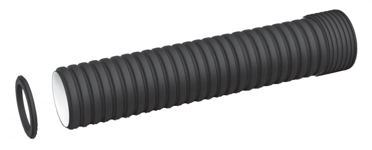 Труба, SN8, d 110мм x 6000мм, гофрована TW-CORR, двошарова, для каналізації, фото 1