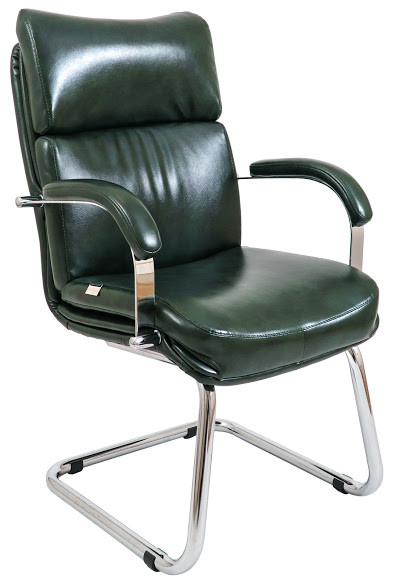 Крісло офісне Дакота CF хром підлокітники пластина, шкірозамінник Мадрас Грін Індія (Richman ТМ)
