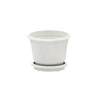 Горщик для квітів D=8 см білий Юніпласт