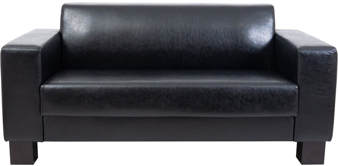 Диван офісний Бруно тримісний каркас дерево шкірозамінників Чорний, 218х83х75 см (Richman ТМ)