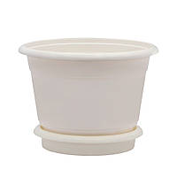 Горщик для квітів D=20 см білий Юніпласт