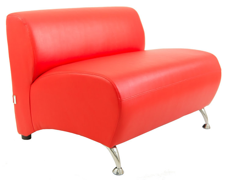 Диван прямий Флорида двомісний модуль ніжки метал, шкірозамінник Червоний (Richman ТМ)