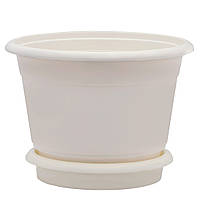 Горщик для квітів D=30 см білий Юніпласт