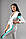 Спортивний костюм жіночій молочний декорований чорно-м`ятними вставками, фото 4