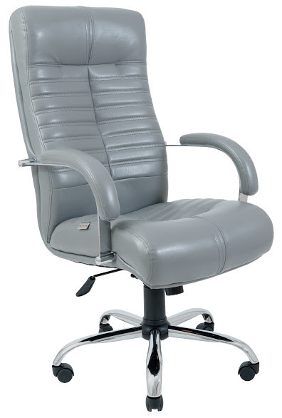 Крісло офісне Оріон хром підлокітники пластина механізм Tilt шкірозамінник Лорд-21 (Richman ТМ)