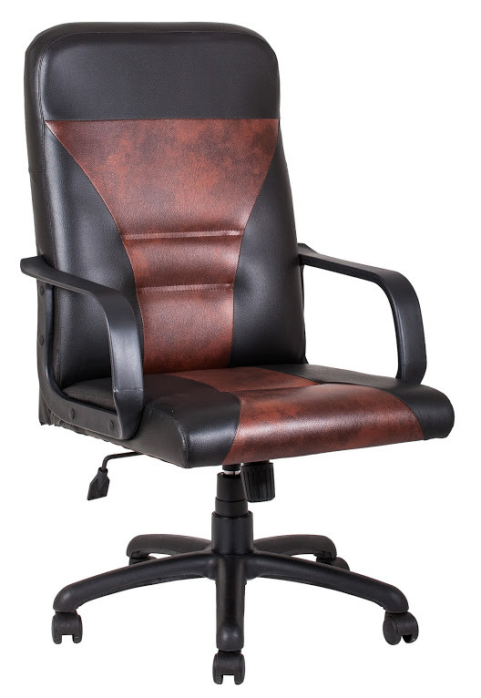 Крісло офісне Сієста підлокітники пластик механізм Tilt шкірозамінник Неаполь-20/ 77 (Richman ТМ)