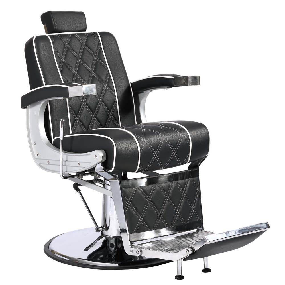 Крісло перукарське для barbershop Валенсія Люкс Чорне (FrizelTM)